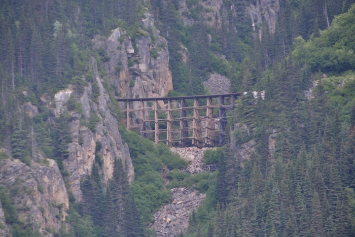 one of the bridges used by the WP&YR to reach White Pass Summit